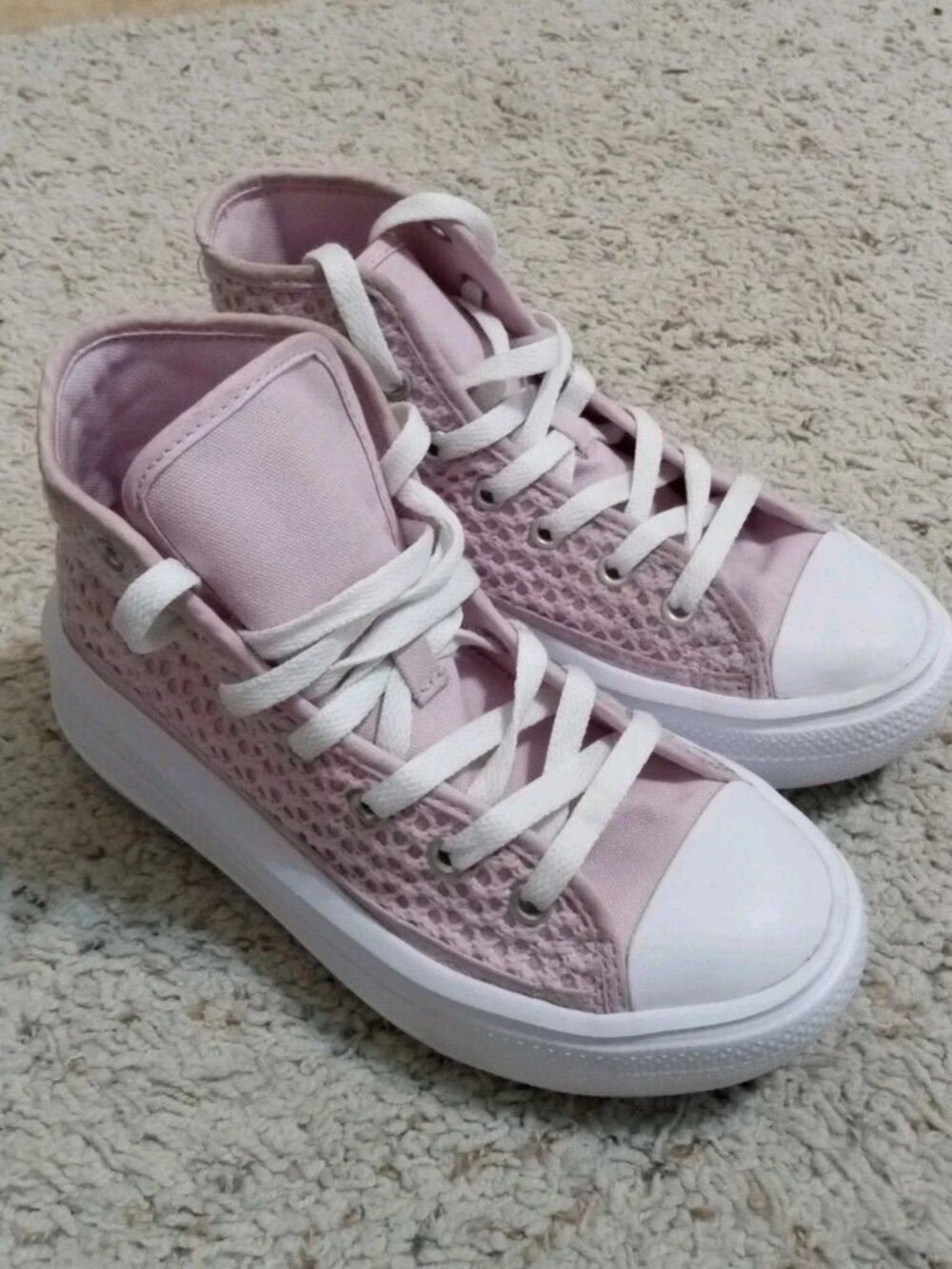 Converse Chuck Taylor AllStar Move Platform Crochet Stardust A07359C Youth Sz 3
